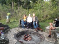At the end of the day, relaxing around a fire before a traditional South African 'braai' (a special local barbecue experience