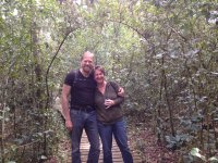 And we did a lot of walking in the pristine forests. Here I am with Karen...